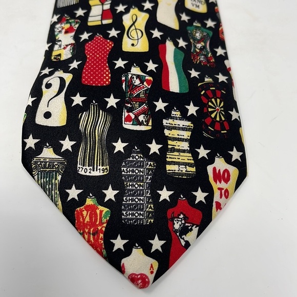 Moschino Dress Forms Silk Men's Tie Vintage - Picture 4 of 8